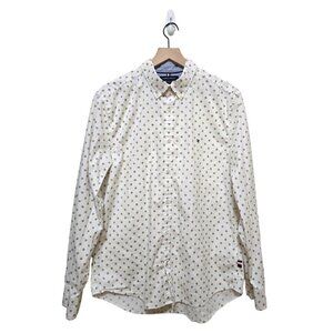 Tommy Hilfiger Medallion Print Slim Fit Long Sleeve Casual Button Down Sz L